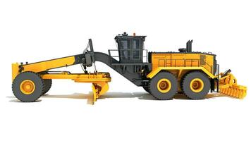 Motor Grader heavy construction machinery 3D rendering on white background photo