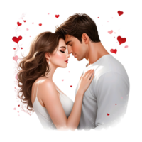 AI generated Romantic young couple theme design, for printed t-shirt design png