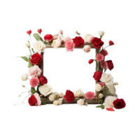 AI generated Neat romantic flower arrangement frame png