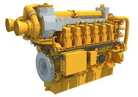 Marine Propulsion Engine for Ships, Yachts and Boats 3D rendering photo