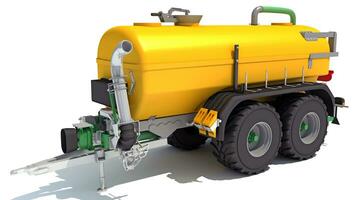 Farm Trailer 3D rendering on white background photo