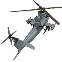 Military transport helicopter 3D rendering on white background photo