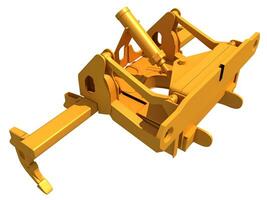 Excavator Fork Bucket heavy construction machinery 3D rendering on white background photo