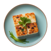 AI generated Gourmet Cantonese Style Radish Cake Food isolated on transparent background png