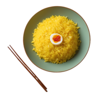 AI generated indonesian food yellow rice isolated on transparent background png