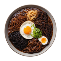 ai généré jjajangmyeon coréen nourriture isolé sur transparent Contexte png