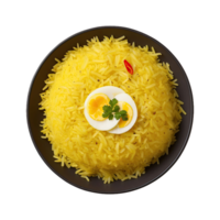 AI generated indonesian food yellow rice isolated on transparent background png