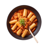 ai généré tteobokki coréen nourriture isolé sur transparent Contexte png