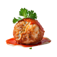 AI generated food fish egg meatballs isolated on transparent background png