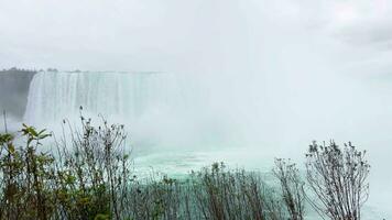 Waterfall Niagara on a cloudy day. Relaxing video. video