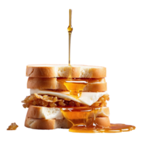 AI generated honey sandwich delicious food isolated on transparent background png