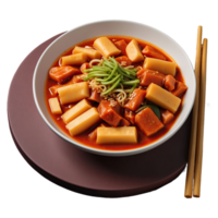 ai généré tteobokki coréen nourriture isolé sur transparent Contexte png