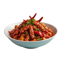 AI generated chinese food spicy food isolated on transparent background png