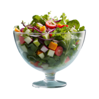 ai généré légume salade dans clair bol isolé sur transparent Contexte png