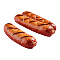 AI generated grilled sausage snack isolated on transparent background png