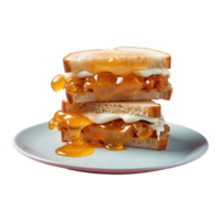 AI generated honey sandwich delicious food isolated on transparent background png