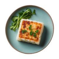 AI generated Gourmet Cantonese Style Radish Cake Food isolated on transparent background png