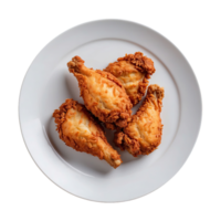 AI generated Delicious fried chicken on the plate on plate isolated on transparent background png