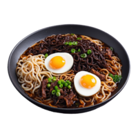 ai généré jjajangmyeon coréen nourriture isolé sur transparent Contexte png