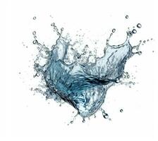 AI generated ai generative blue water splash isolated on white background. 3d render illustration. photo