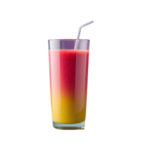 ai genererad glas juice med rör isolerat på transparent bakgrund png