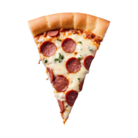 ai generado salchicha queso Pizza rebanada aislado en transparente antecedentes png