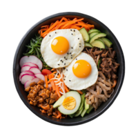 ai gerado coreano Comida bibimbap isolado em transparente fundo png