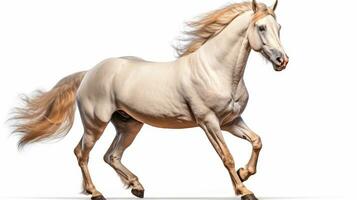 AI generated White arabian stallion isolated on a white studio background. photo