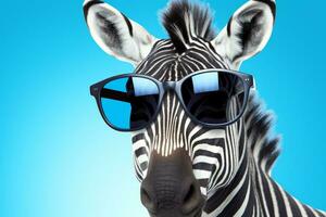 AI generated Close up of a zebra isolated on pink background with clipping path photo