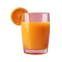 ai généré verre avec Orange jus isolé sur transparent Contexte png