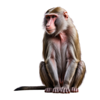 AI generated Sitting Baboon isolated on transparent background png