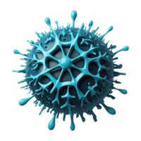 AI generated virus icon 3d isolated on transparent background png