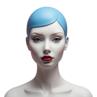 AI generated mannequin face statue isolated on transparent background png