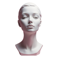 AI generated mannequin face statue isolated on transparent background png