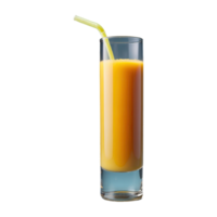 ai genererad glas juice med rör isolerat på transparent bakgrund png