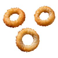 ai generado comida frito cebolla anillos aislado en transparente antecedentes png