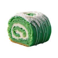 ai généré vert rouleau gâteau isolé sur transparent Contexte png