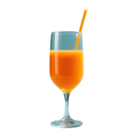 AI generated Glass with Orange Juice isolated on transparent background png