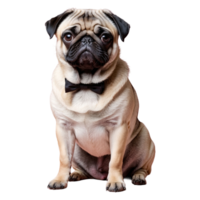 AI generated Pug isolated on transparent background png