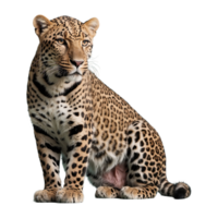 ai generiert Leopard isoliert auf transparent Hintergrund png