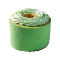 AI generated green roll cake isolated on transparent background png