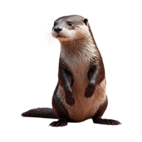 ai generiert Otter isoliert auf transparent Hintergrund png
