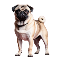 ai gerado pug isolado em transparente fundo png