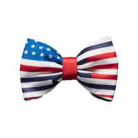 AI generated American Flag Bow Tie isolated on transparent background png