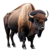 ai generato bisonte isolato su trasparente sfondo png