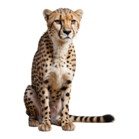 ai generado leopardo aislado en transparente antecedentes png