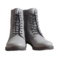 ai generiert grau Stiefel isoliert auf transparent Hintergrund png