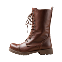 AI generated Brown Combat Boot isolated on transparent background png