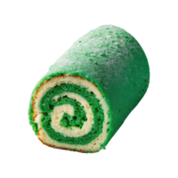 AI generated green roll cake isolated on transparent background png