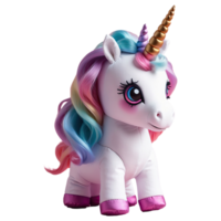 AI generated unicorn doll isolated on transparent background png